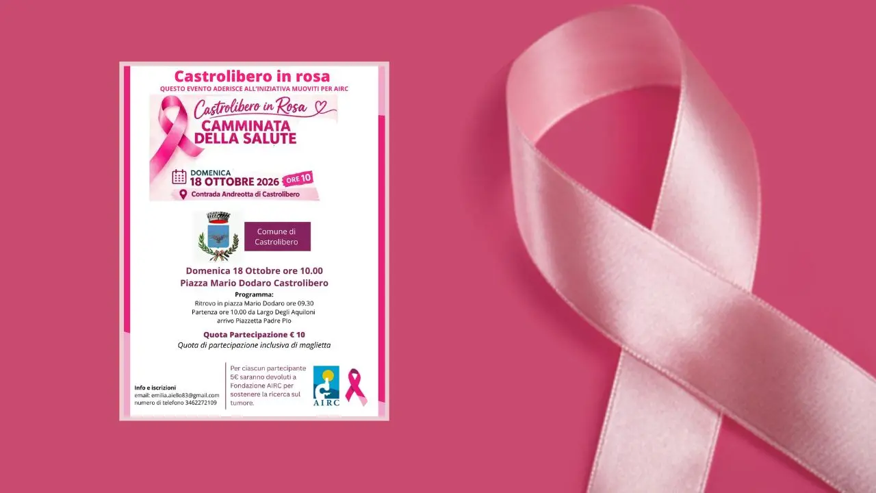 Tumore al seno, torna “Castrolibero in Rosa -\u00A0camminata della salute”\n