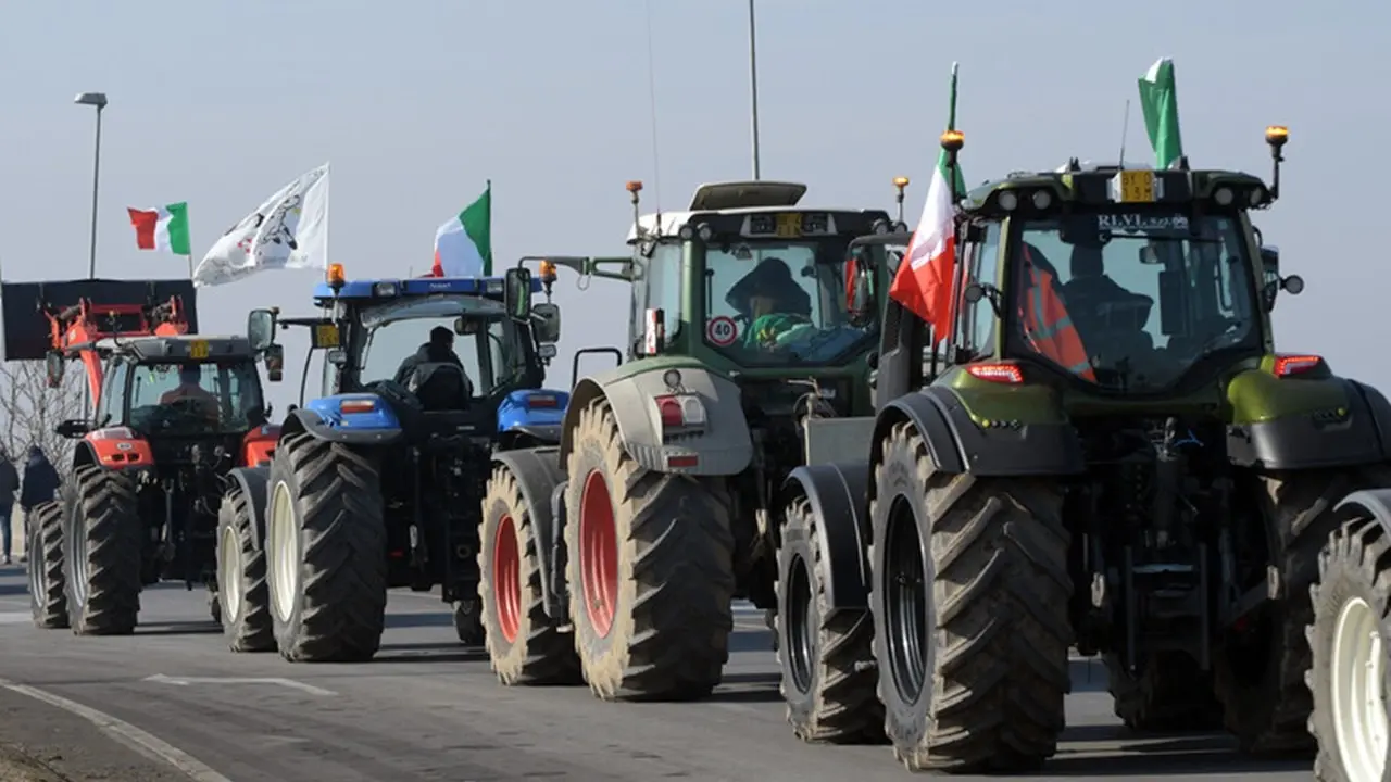 <p>Una protesta con i trattori</p>\\n