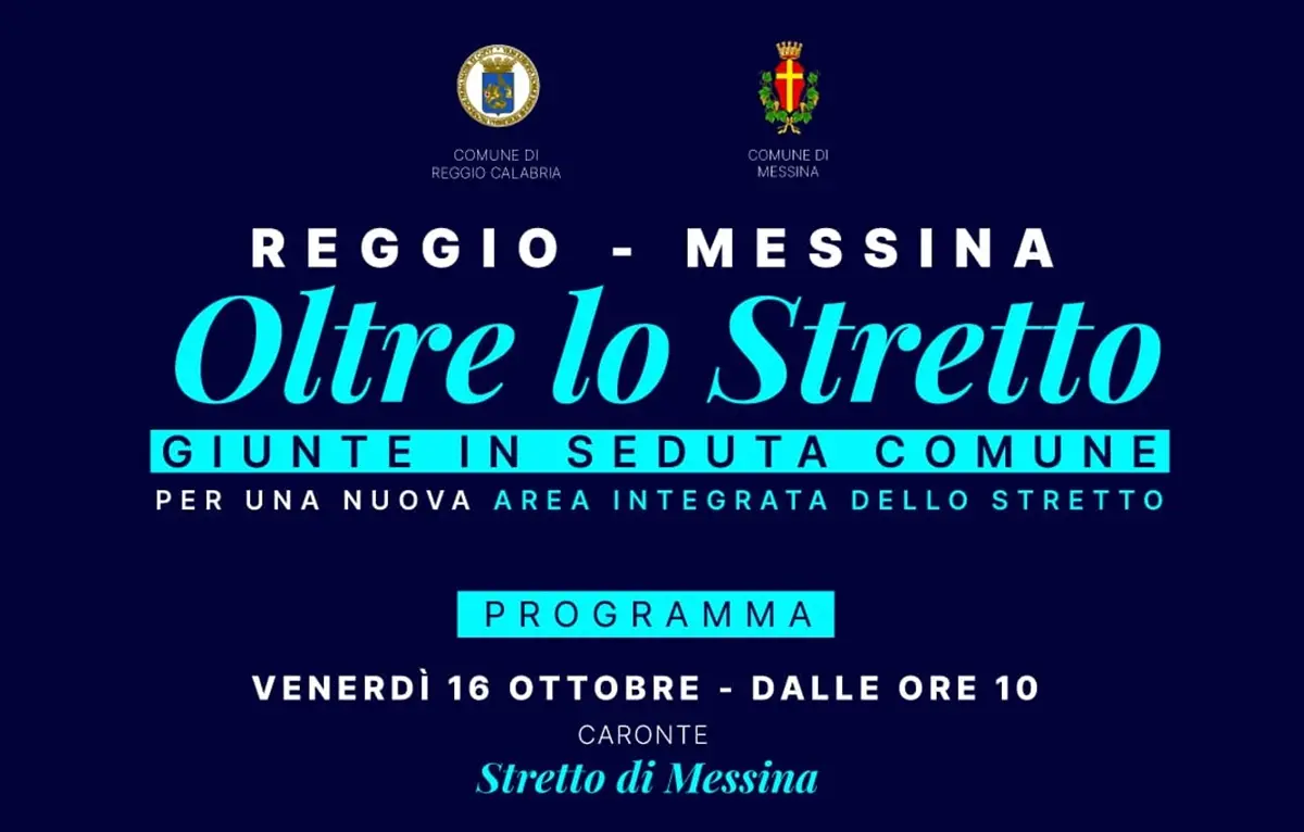 Area integrata dello Stretto, domani 16 ottobre le Giunte di Reggio Calabria e Messina in seduta comune a bordo di una nave\n