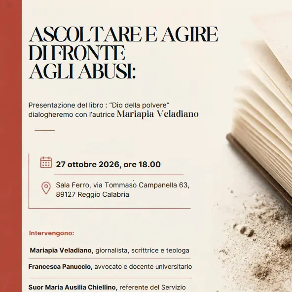 \"Dio della polvere\": a Reggio si discute di abusi nella Chiesa con la scrittrice Mariapia Veladiano\n