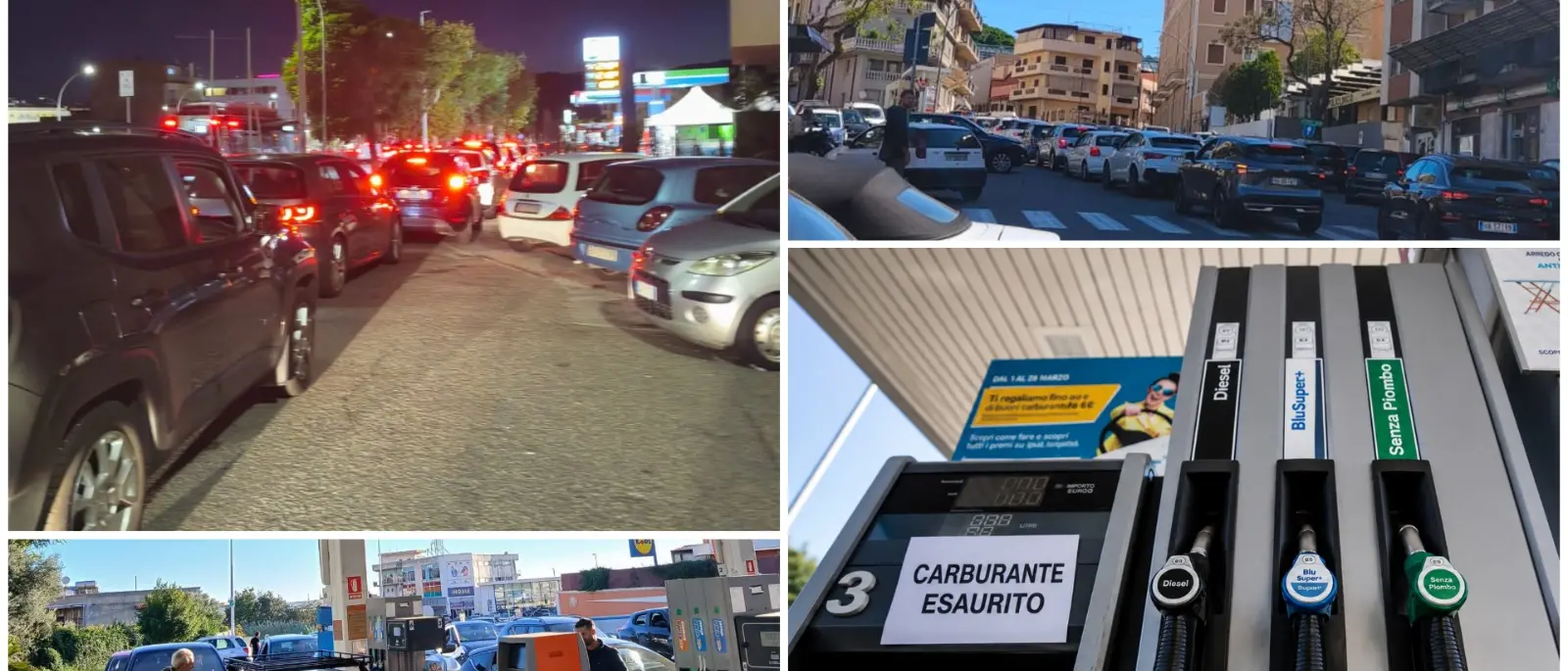 Reggio e provincia a secco, carburante esaurito in molti distributori: è corsa al pieno, lunghe code e disagi\n