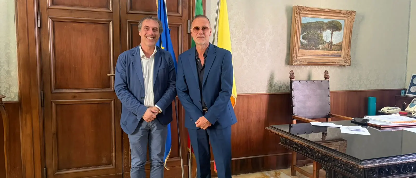 Il sindaco Fiorita accoglie a Palazzo De Nobili il nuovo presidente del Tribunale di Catanzaro, Giuseppe Spadaro\n