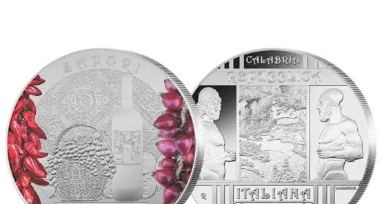 La Zecca dello Stato conia la Calabria: il Cirò e la Cipolla Rossa di Tropea nella nuova moneta da 5 euro\n