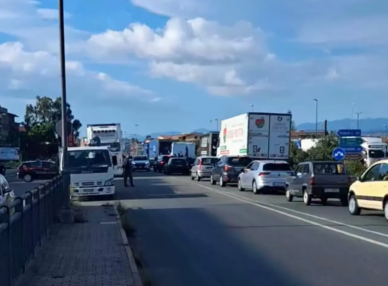 Caro carburante, camion fermi allo svincolo della Jonio-Tirreno\n