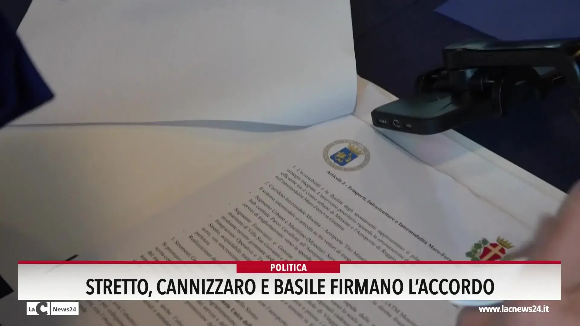 Stretto, Cannizzaro e Basile firmano l'accordo