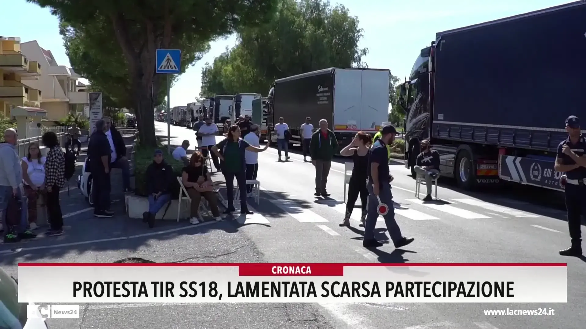 Protesta TIR SS18, lamentata scarsa partecipazione