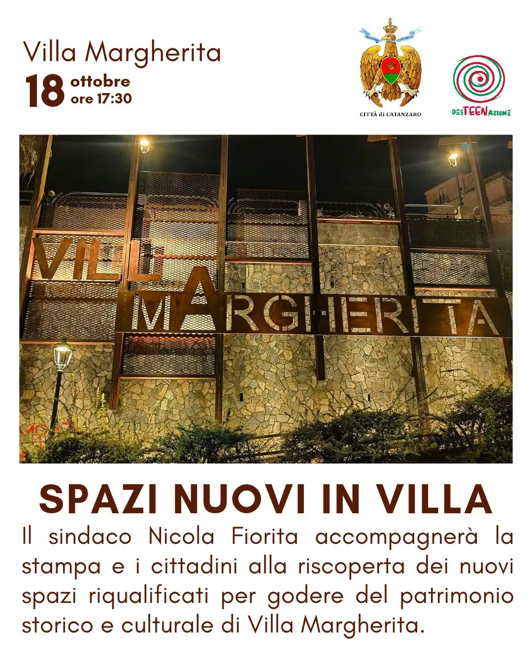 Villa Margherita: domenica 18 ottobre la presentazione degli interventi di recupero e valorizzazione\n
