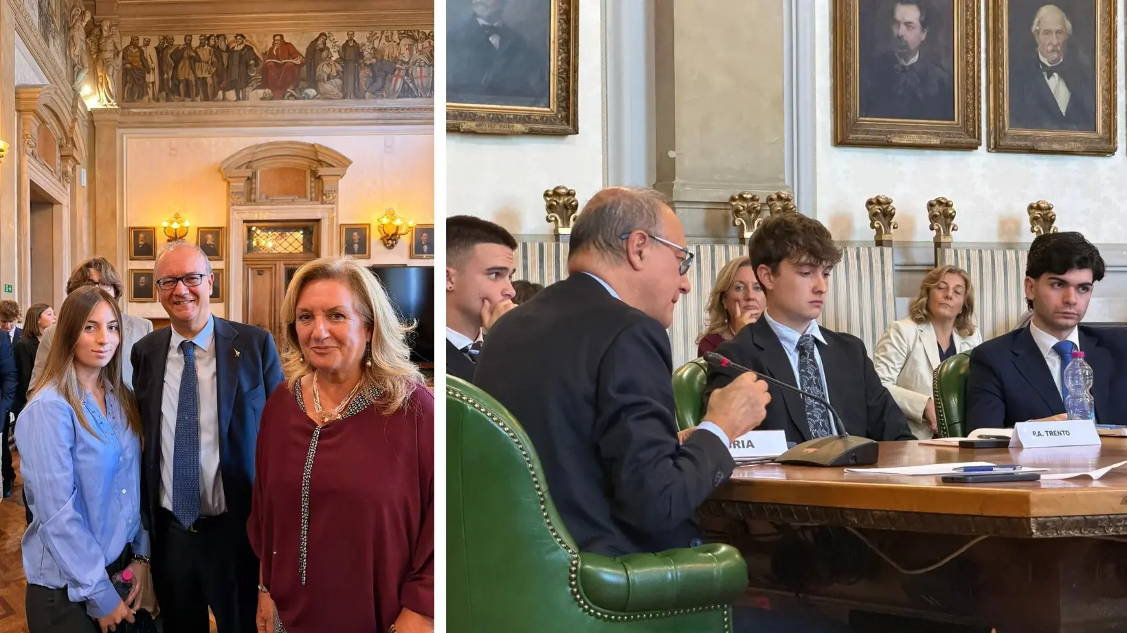 <p>L'incontro con il ministro. A sinistra, Daffinà, Valditara e Falduto</p>\\n