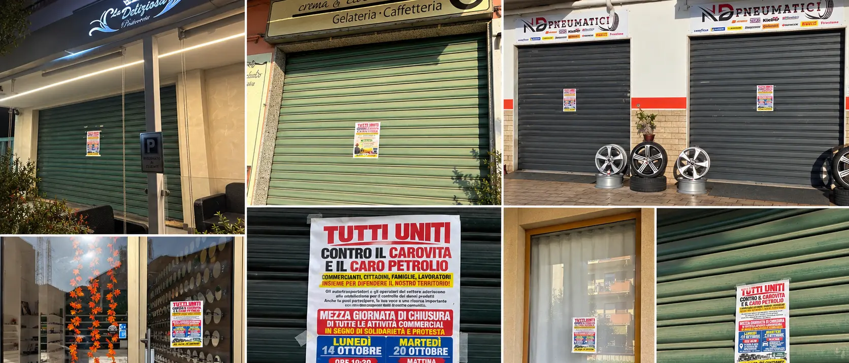 Carovita, la protesta si allarga nell'ultimo giorno di mobilitazione: i commercianti di Vibo e le segherie delle Serre chiudono e vanno ai presidi autostradali\n