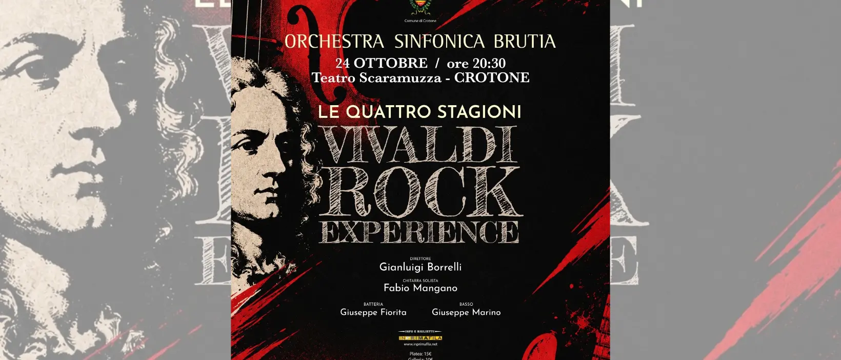Le quattro stagioni, l’opera più celebre\u00A0di Vivaldi diventa\u00A0rock sul palco del Teatro Scaramuzza di Crotone\n