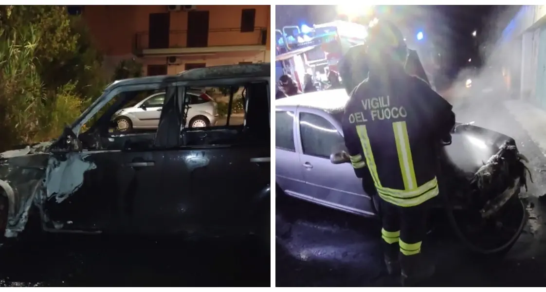 Corigliano Rossano, due auto in fiamme nella notte: colpiti un avvocato e una guardia giurata\n