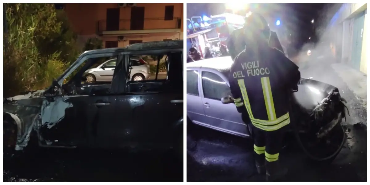 Corigliano Rossano, due auto in fiamme nella notte: colpiti un avvocato e una guardia giurata\n