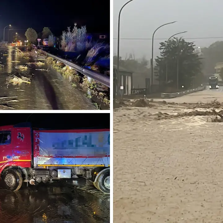 Strada allagata e detriti sulla carreggiata, chiuso un tratto della SS 107\u00A0| VIDEO\n