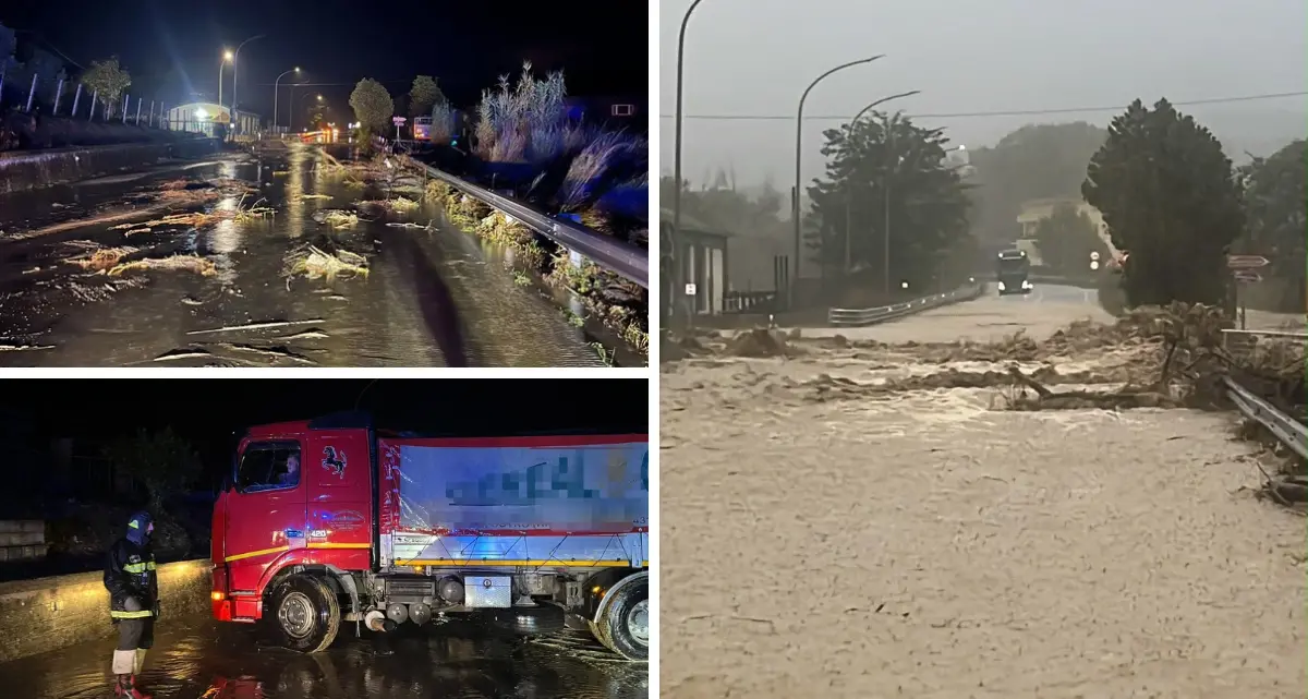 Strada allagata e detriti sulla carreggiata, chiuso un tratto della SS 107\u00A0| VIDEO\n