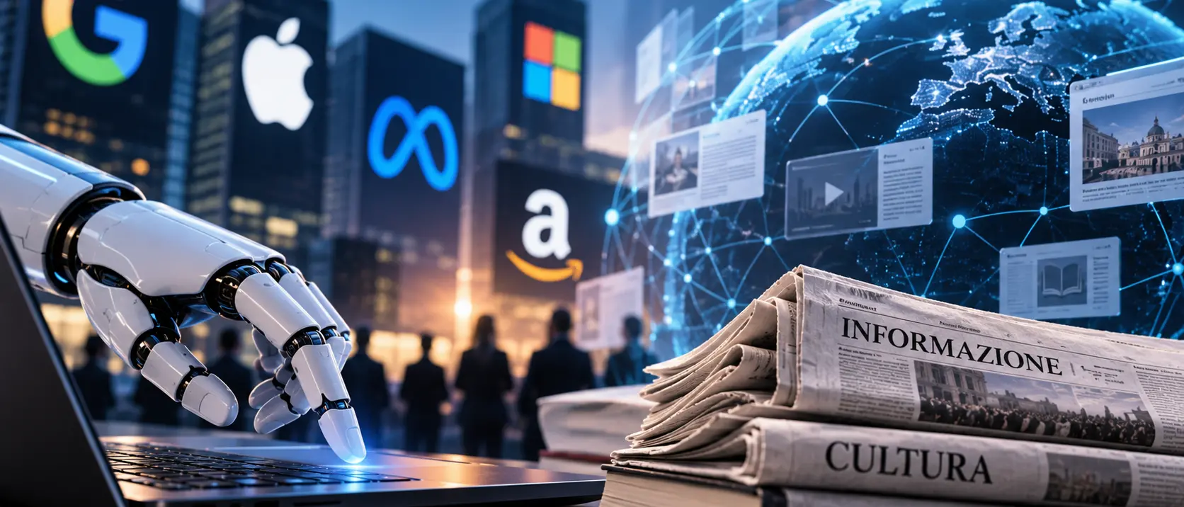 \n\nBig Tech e intelligenza artificiale, editori uniti a Roma: «Regole chiare a difesa dell'informazione e della cultura»\n\n\n
