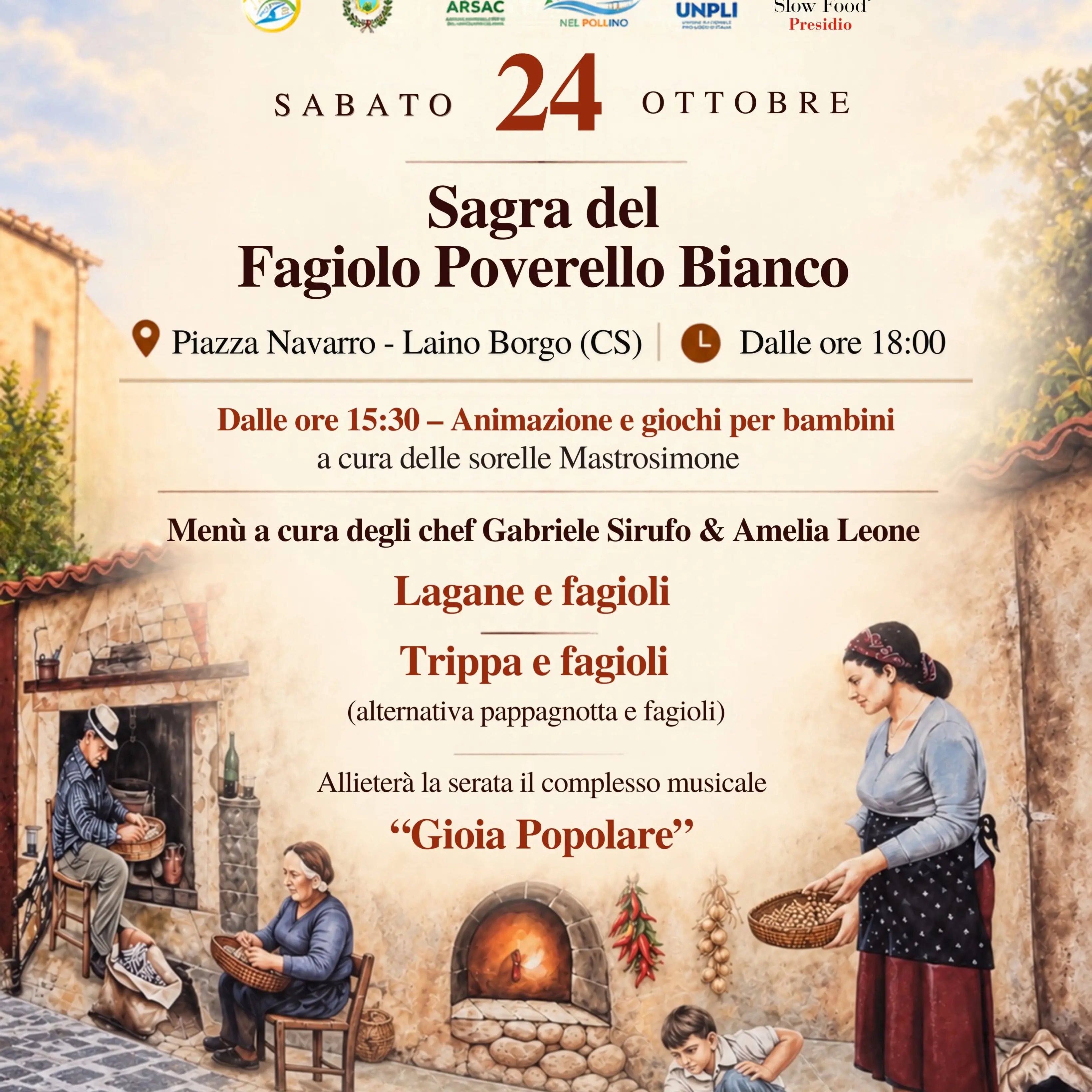 Laino Borgo celebra il Fagiolo Poverello Bianco, sabato la sagra del Presidio Slow Food della valle del Lao\n