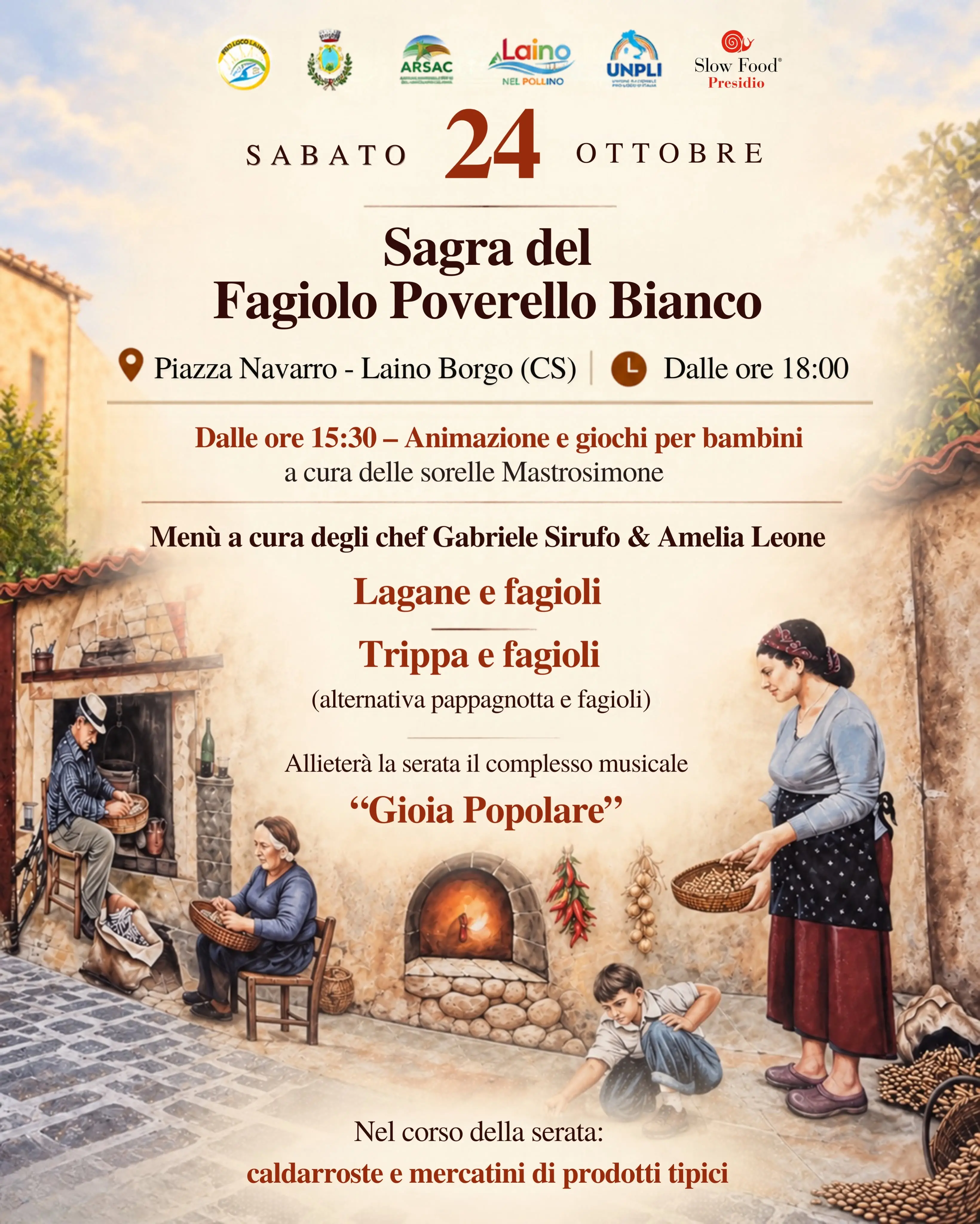 Laino Borgo celebra il Fagiolo Poverello Bianco, sabato la sagra del Presidio Slow Food della valle del Lao\n
