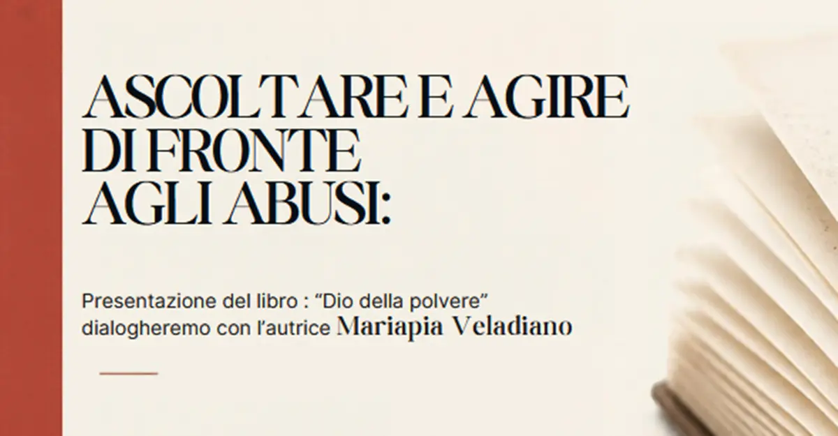A Reggio, sguardo nuovo sulla sofferenza delle vittime di abusi nella Chiesa, Mariapia Veladiano presenta «Dio della polvere»\n
