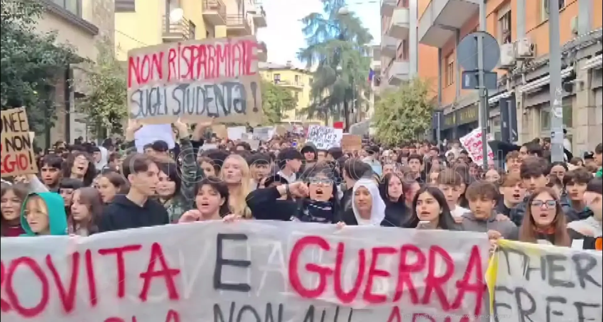 Cosenza, studenti in piazza contro il carovita