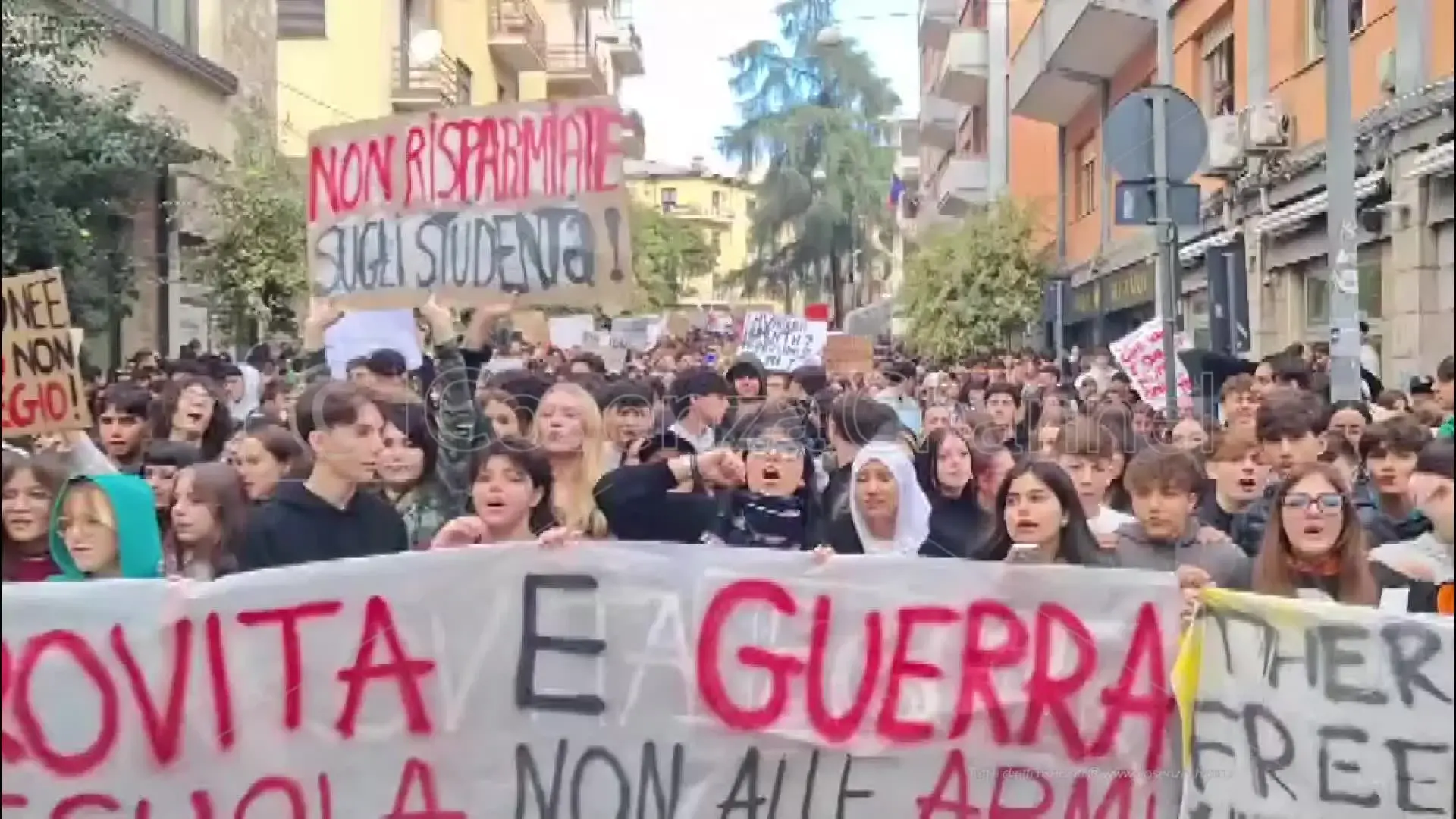 Cosenza, studenti in piazza contro il carovita