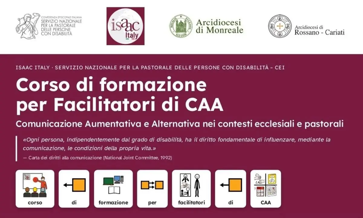 Comunicazione aumentativa nei contesti ecclesiali, al via il corso per cinquanta facilitatori\n