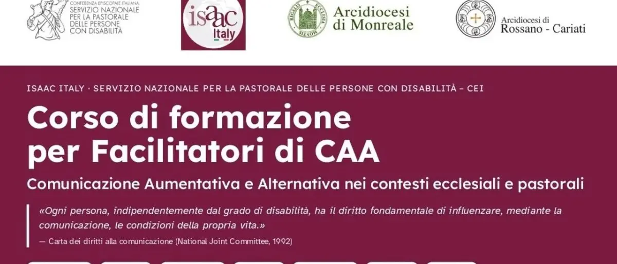 Comunicazione aumentativa nei contesti ecclesiali, al via il corso per cinquanta facilitatori\n