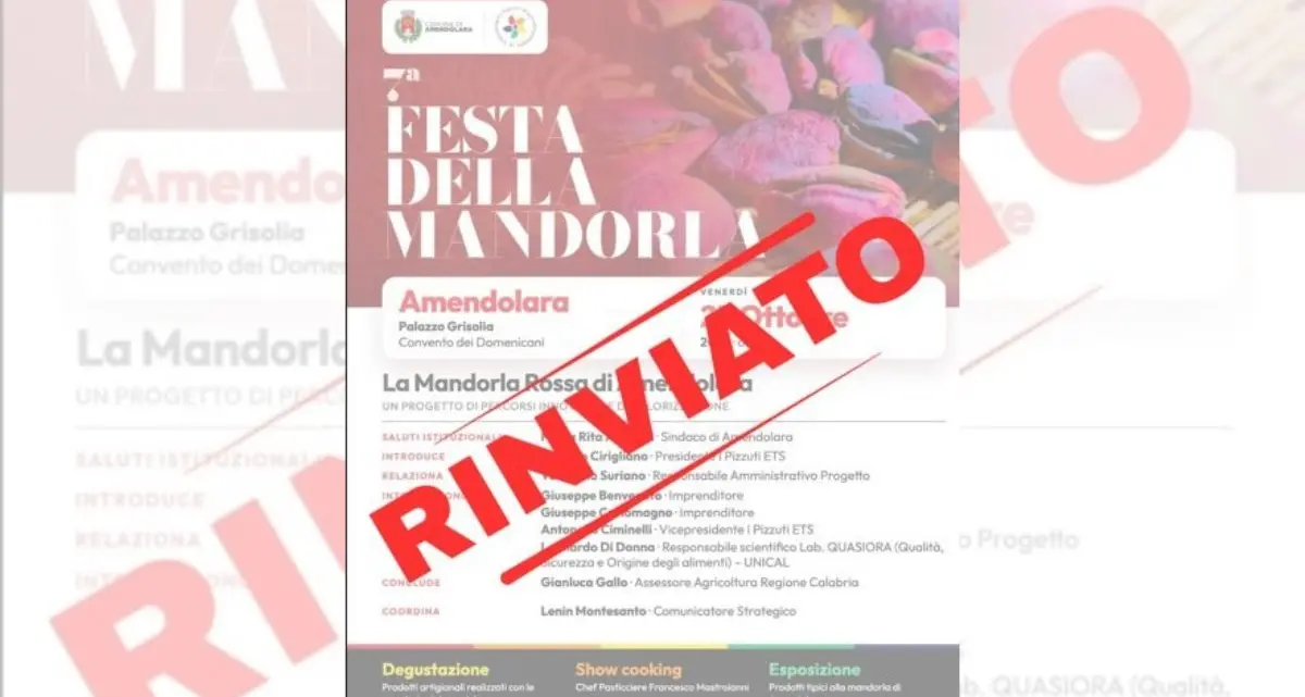 Festa della Mandorla di Amendolara rinviata: pesano i disagi dopo i blocchi stradali\n