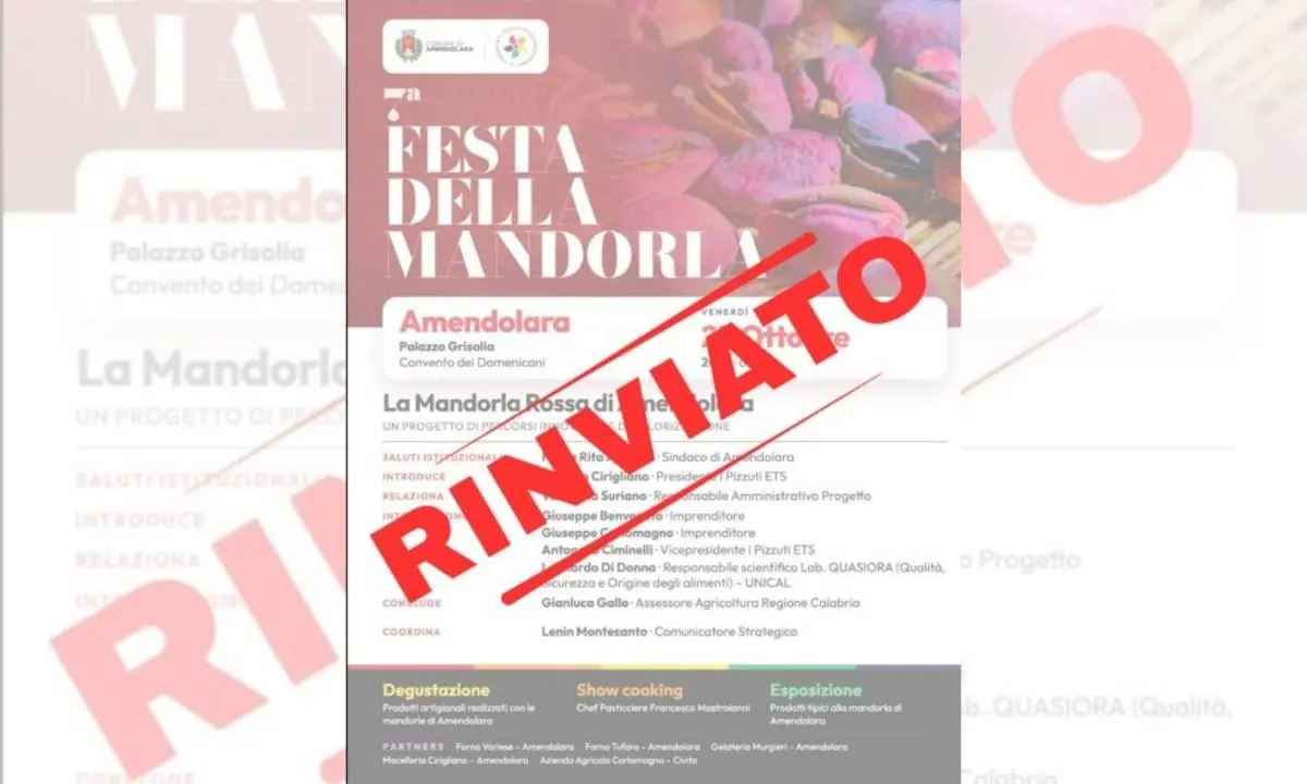 Festa della Mandorla di Amendolara rinviata: pesano i disagi dopo i blocchi stradali\n