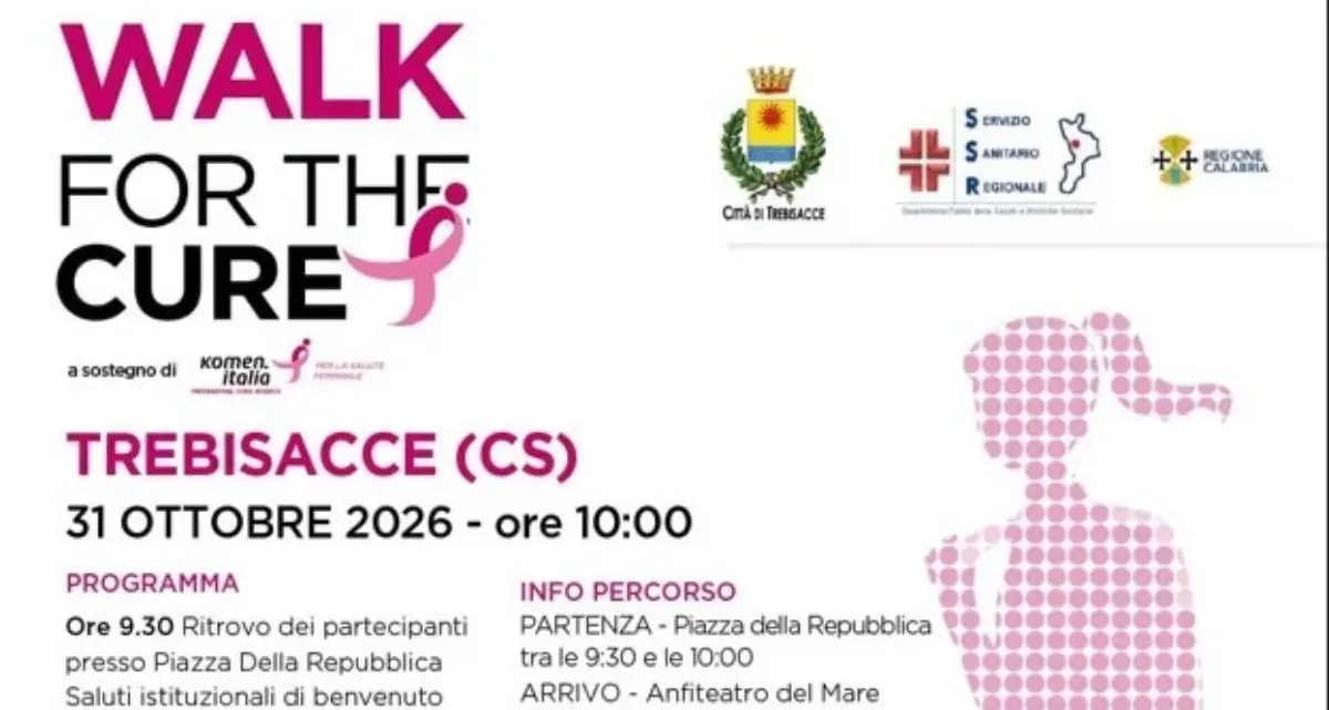 “Walk for the Cure” a Trebisacce, una passeggiata contro i tumori del seno\n