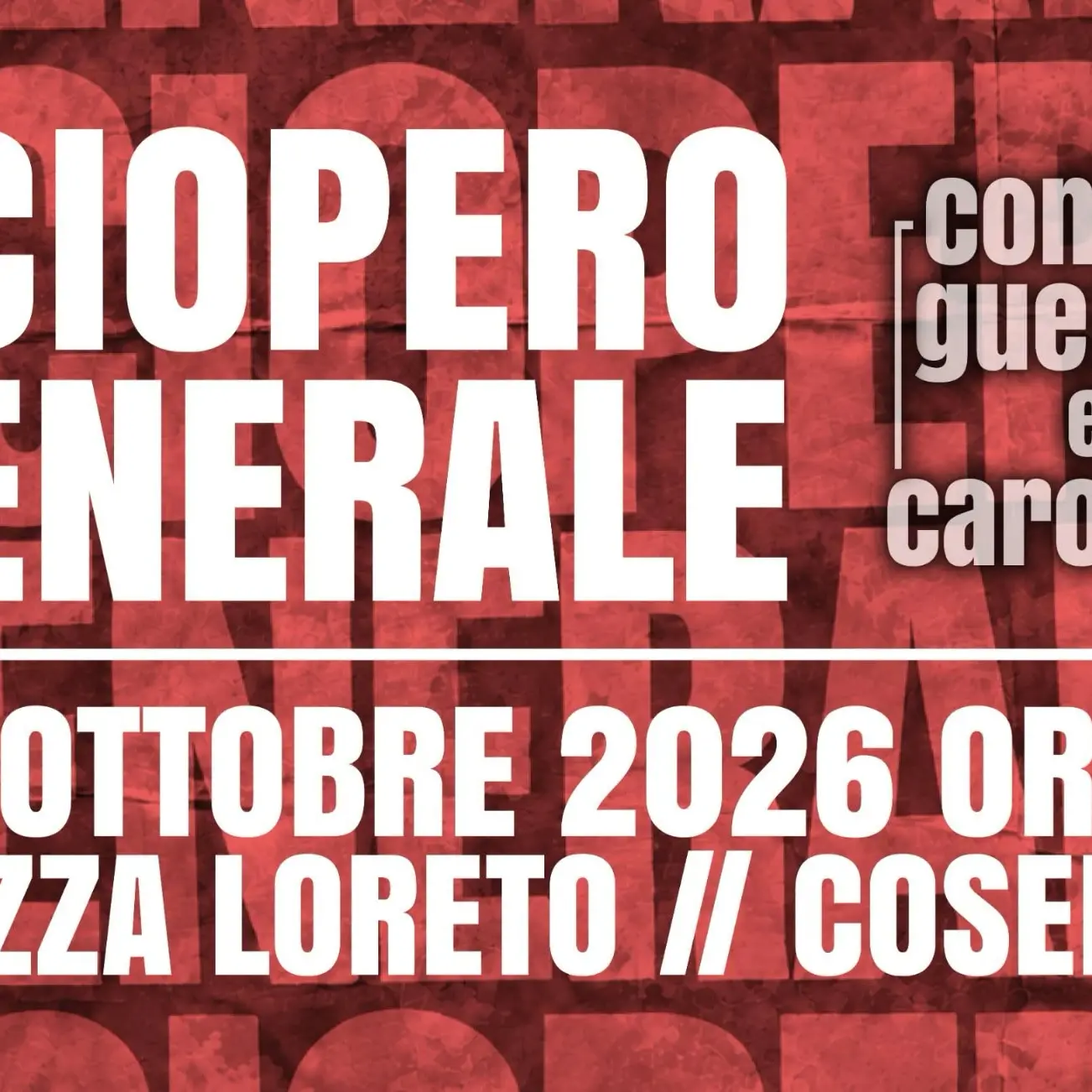 Sciopero generale, a Cosenza la manifestazione regionale “Blocchiamo tutto”\n