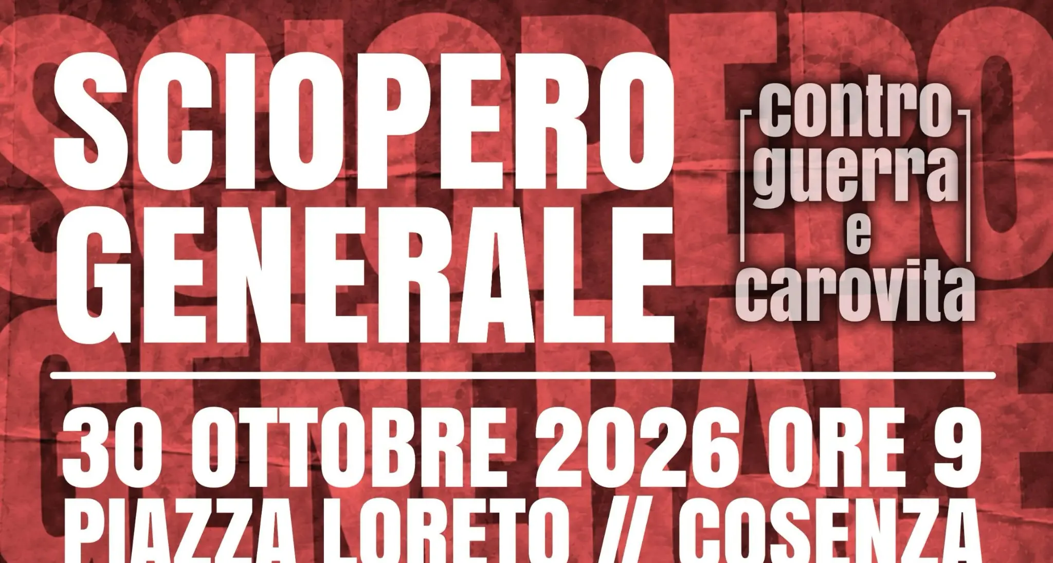 Sciopero generale, a Cosenza la manifestazione regionale “Blocchiamo tutto”\n