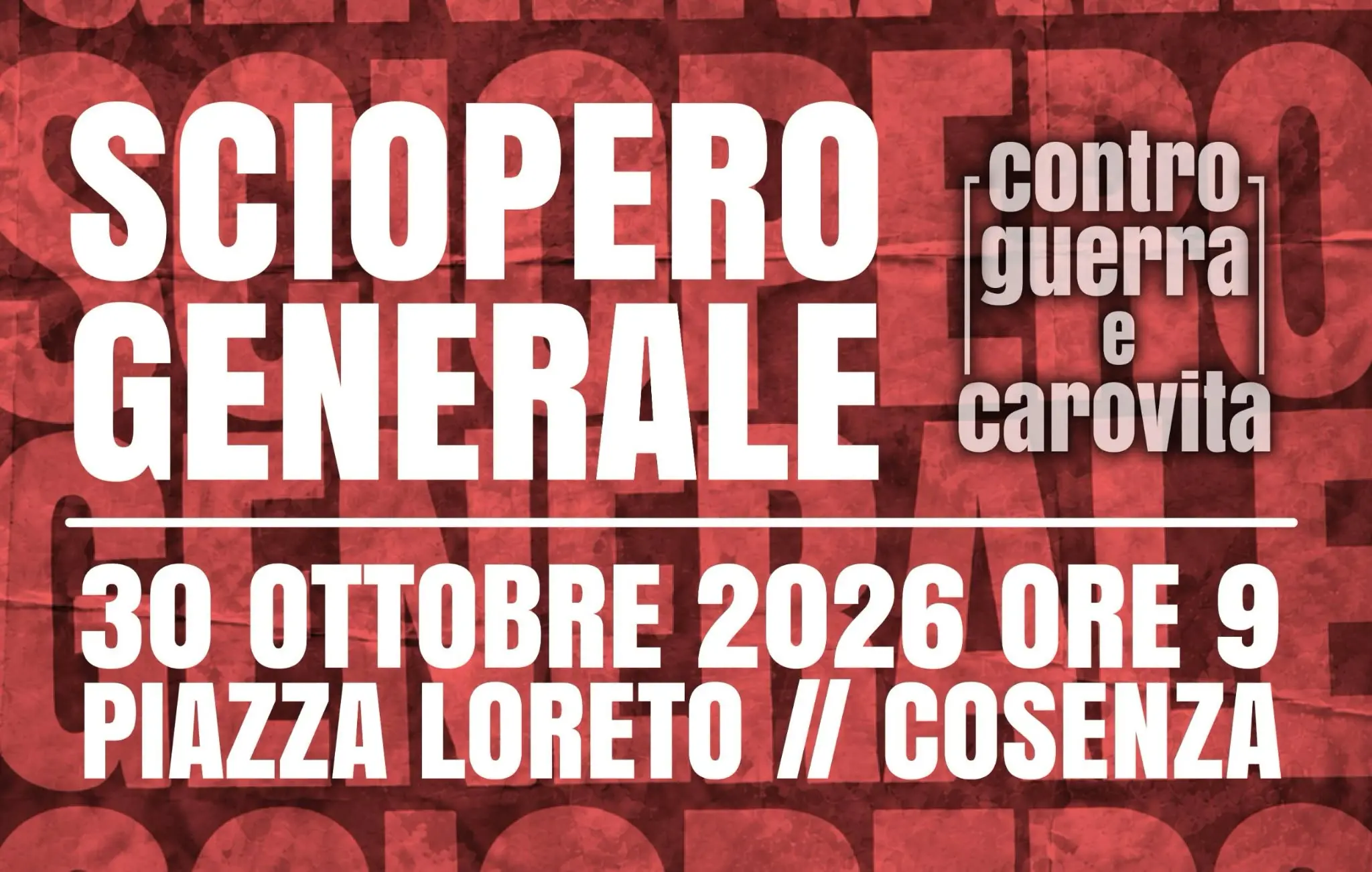 Sciopero generale, a Cosenza la manifestazione regionale “Blocchiamo tutto”\n