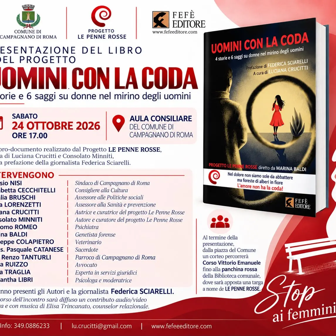 Parte da Campagnano di Roma il Progetto “Le Penne Rosse” con\u00A0la presentazione di “Uomini con la coda”\n