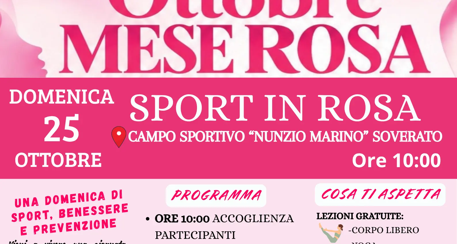 L’Assessorato alle Politiche Sociali del Comune di Soverato scende in campo per il Mese Rosa\n