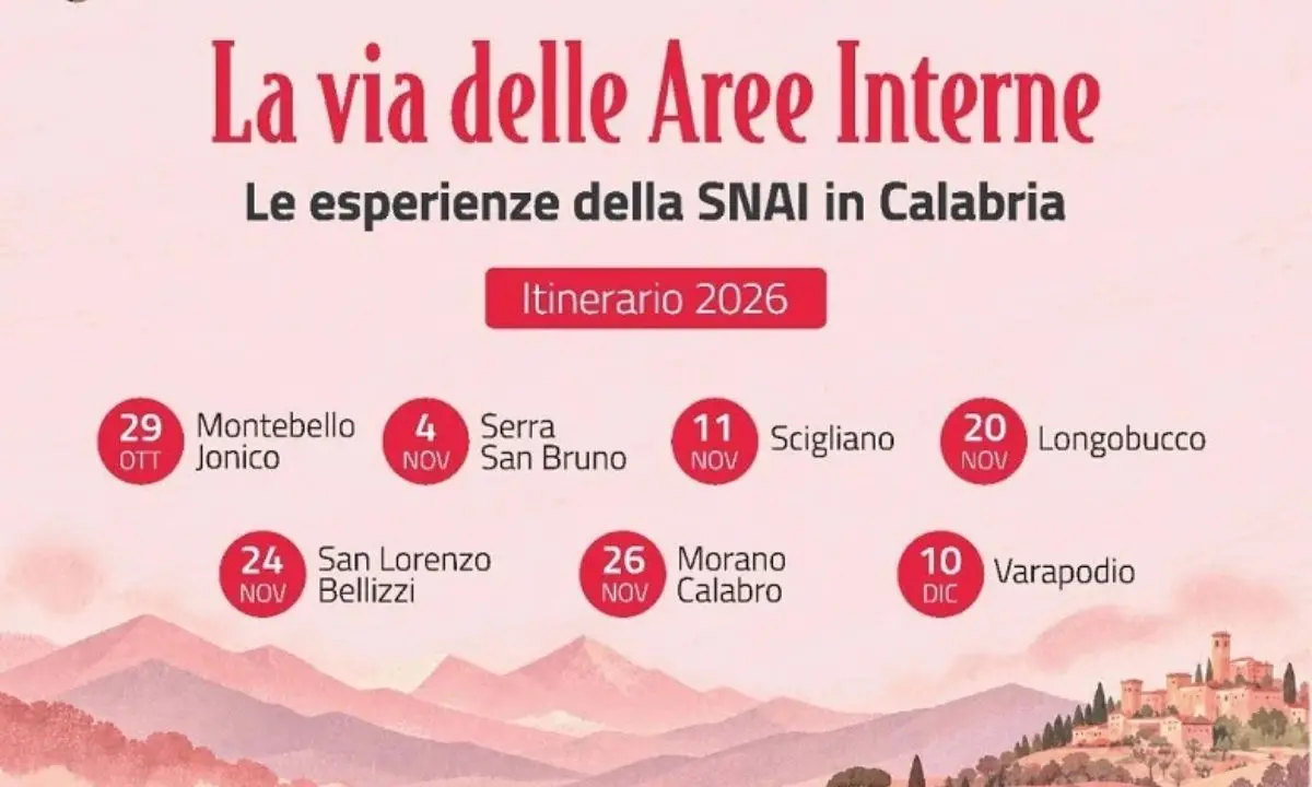 Aree interne della Calabria, sette incontri su servizi e sviluppo: tutte le tappe\n