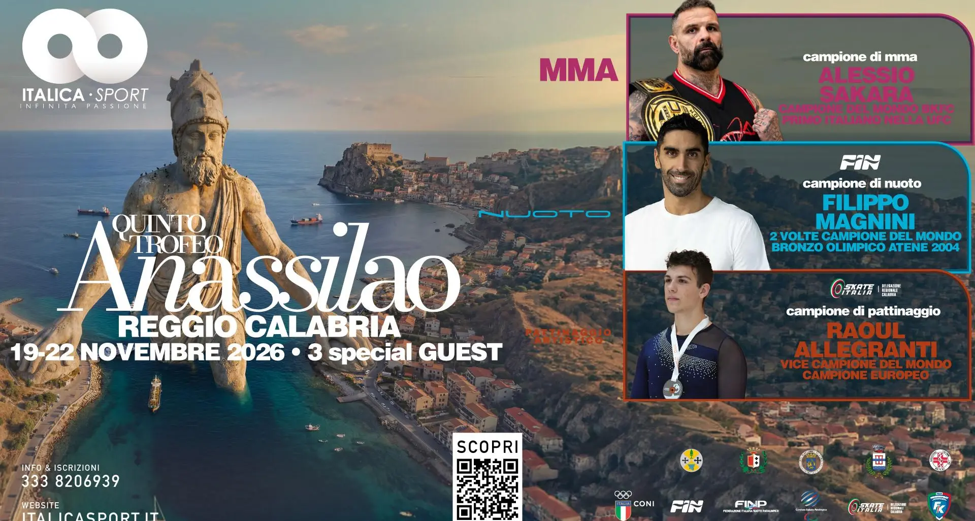 Trofeo Anassilao, a Reggio Calabria arrivano tre campioni internazionali. Il 4 novembre la presentazione\n