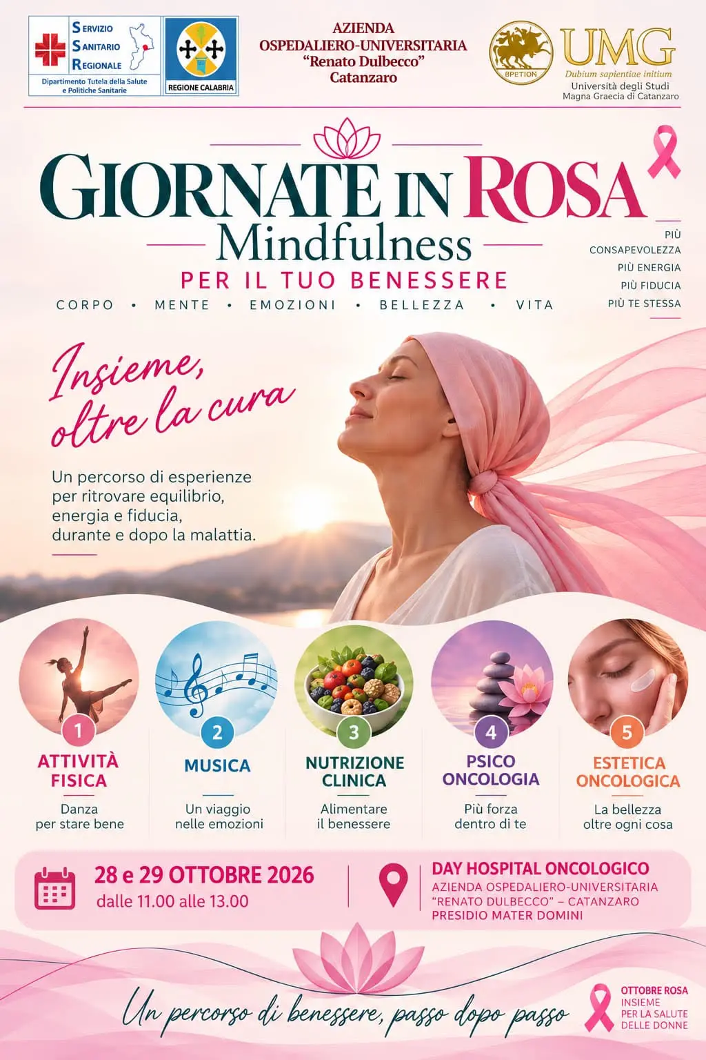 Al Policlinico “Mater Domini” tornano le “Giornate in Rosa”: la cura oncologica che guarda al benessere della persona\n