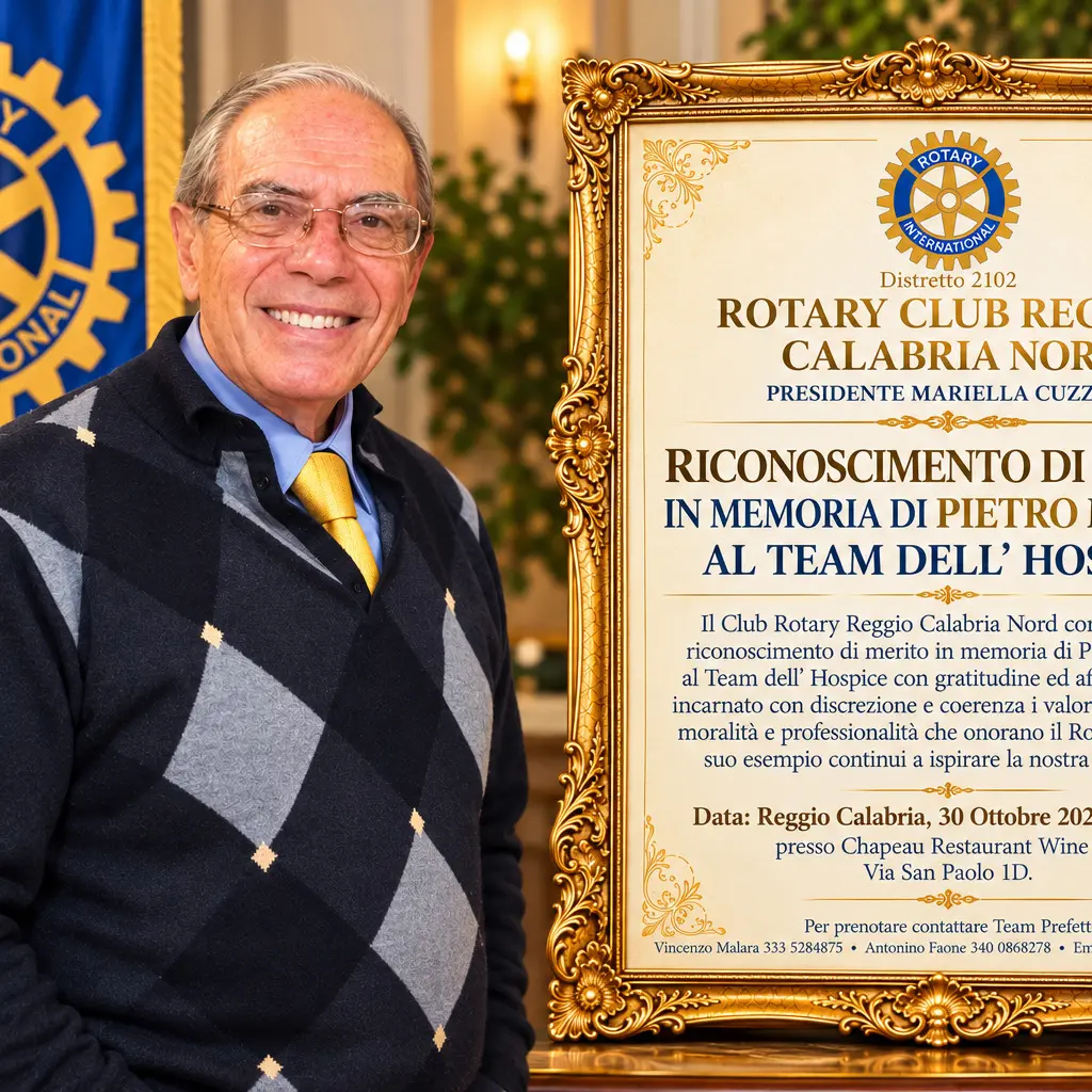 Reggio Calabria, il Rotary celebra la memoria di Pietro Mafrici: riconoscimento di merito all'Hospice\n