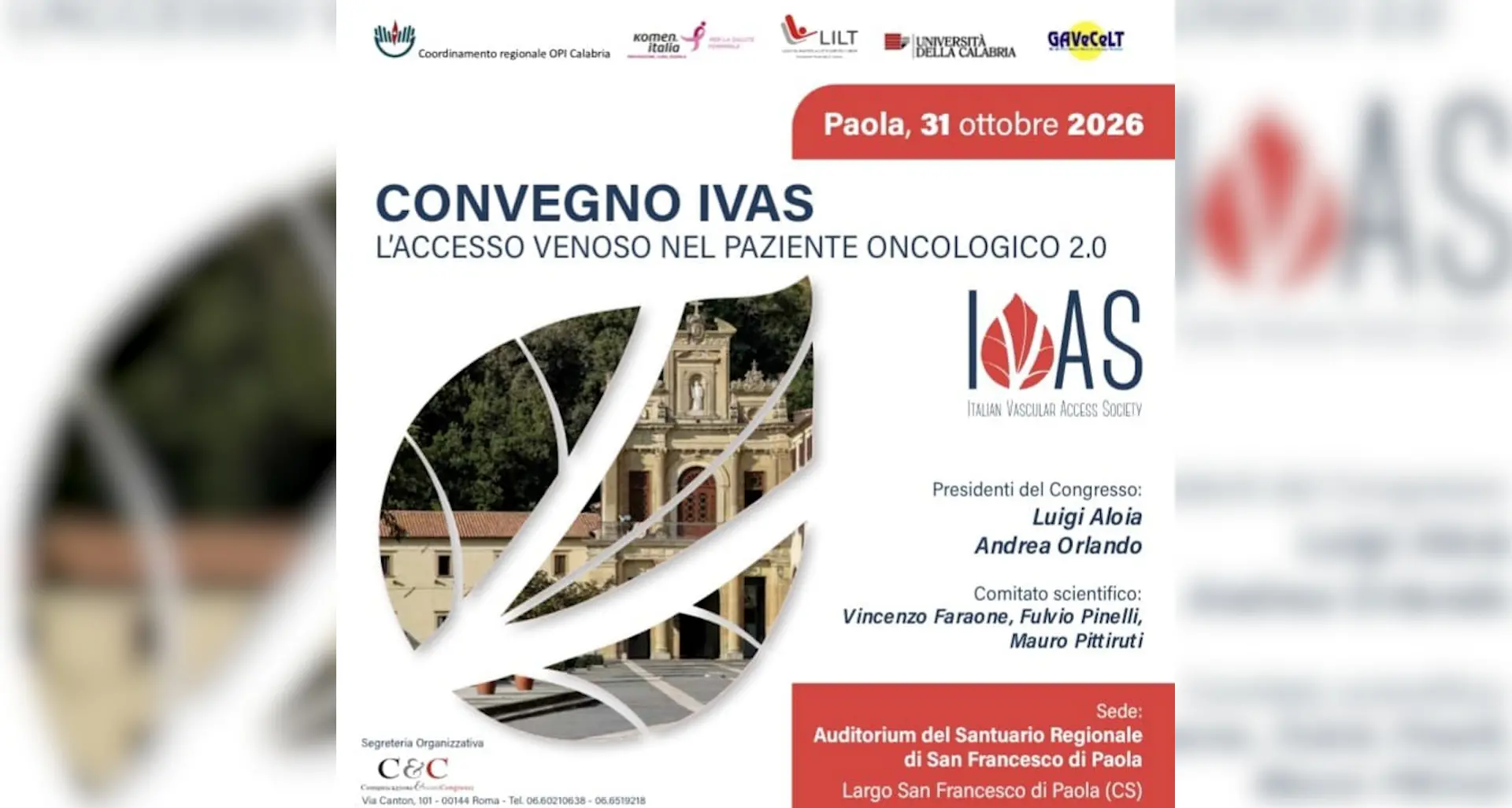 Paola capitale della medicina degli accessi vascolari nel paziente oncologico: il 31 ottobre il Convegno Ivas\n