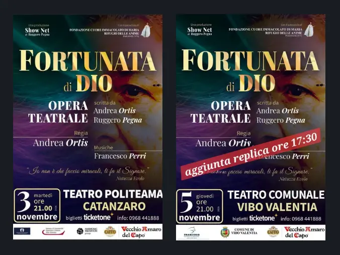 Al via l’allestimento per l’opera “Fortunata di Dio – La storia di Natuzza Evolo” a Catanzaro e Vibo Valentia\n