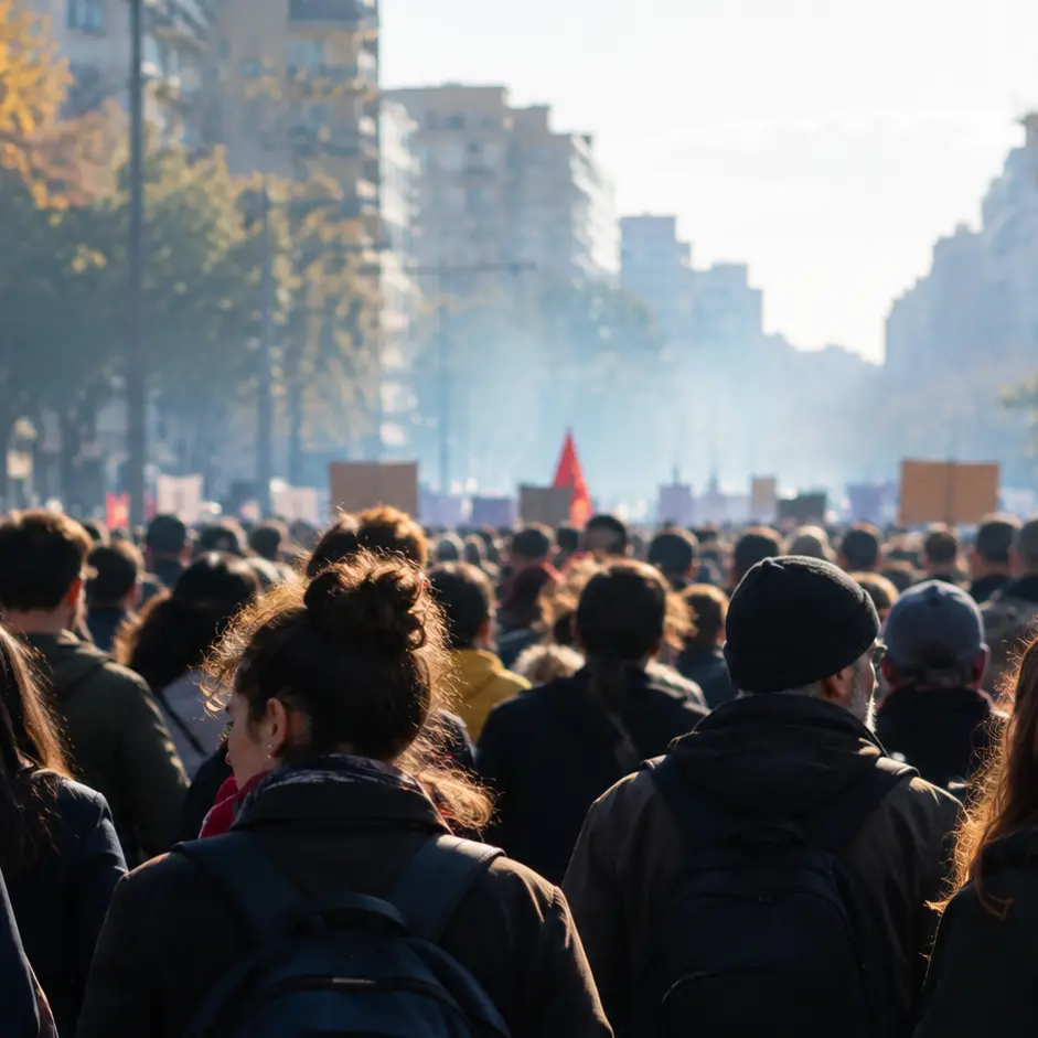 <p>Il rumore della piazza, il silenzio dello Stato: storia di un Paese che si ferma per esistere</p>